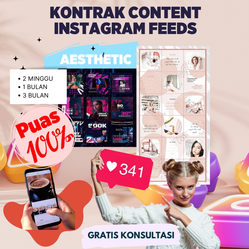 Jual Jasa Desain Grafis Instagram Kontrak Feeds Desain Social Media Desain Grafis Shopee