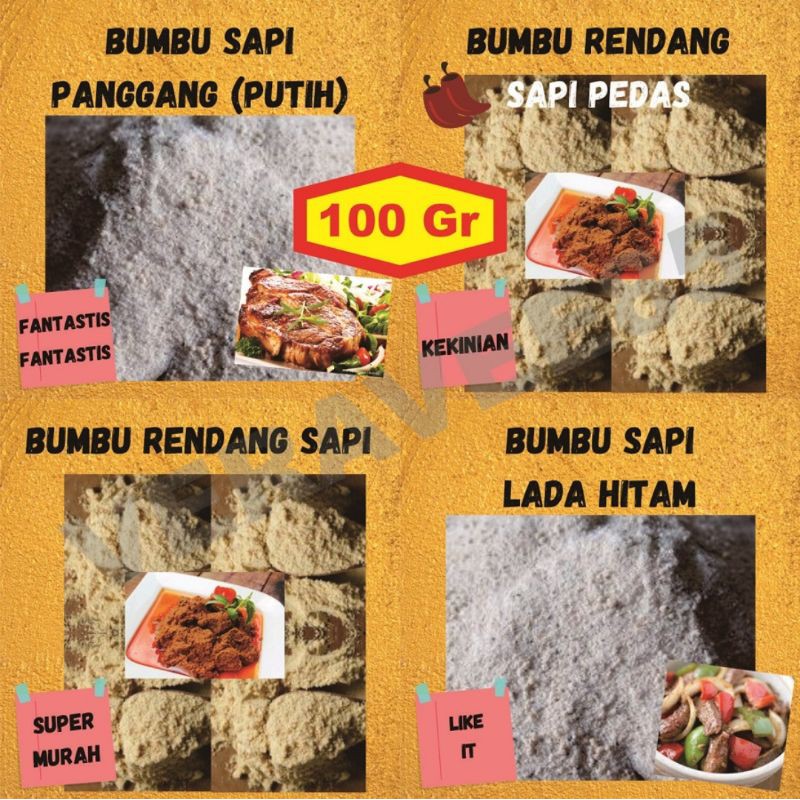 Jual Bumbu Tabur Rasa Sapi Panggang Bubuk Sapi Lada Hitam Rendang