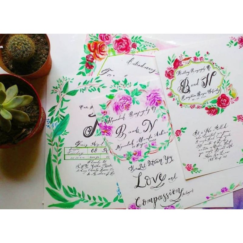 Jual Custom Handlettering Watercolor Painting Shopee Indonesia