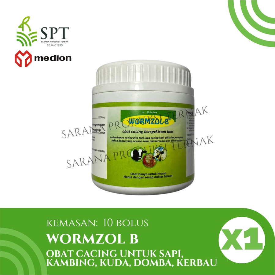 Jual MEDION WORMZOL B 10 BOLUS POT OBAT CACING SAPI KAMBING KUDA DOMBA