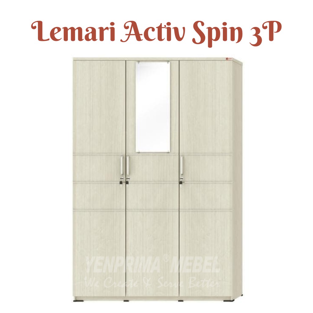 Jual Lemari Baju Activ Spin LP 331 Serat Kayu 3 Pintu Laci