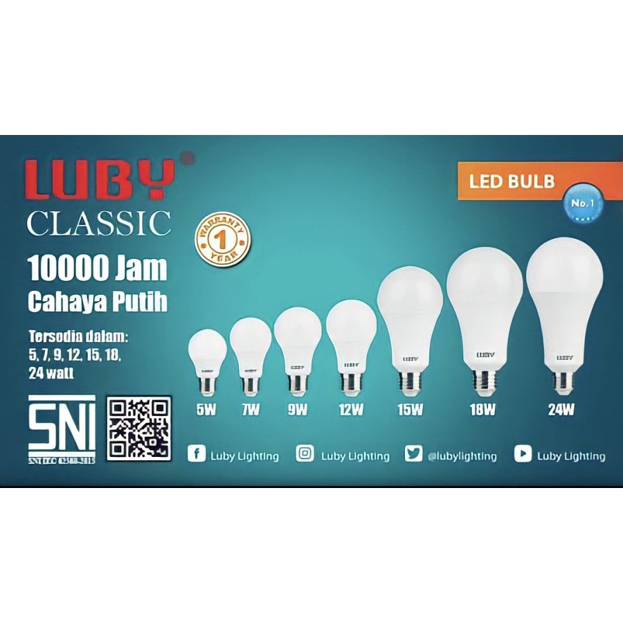 Jual Bohlam Lampu LED LUBY CLASSIC Putih 18w 24w Samsung LED Inside