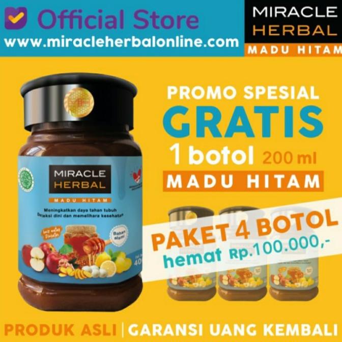 Jual Miracle Herbal Madu Hitam 400 Ml 4 Botol Shopee Indonesia