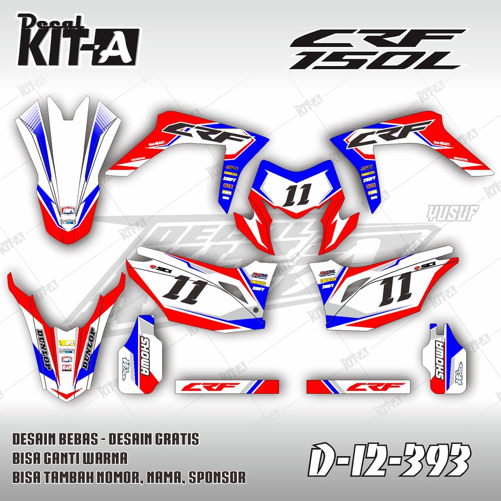 Jual Decal Crf L Stiker Motor Crf L Motif Grafis Merah Putih