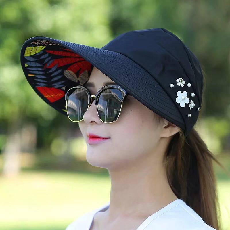 Jual Cod Topi Visor Lipat Wanita Casual Pelindung Sinar Uv Anti Uv