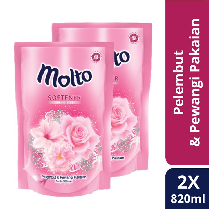 Jual MOLTO Softener Pelembut Dan Pewangi Pakaian Pink 820 Ml Twinpack