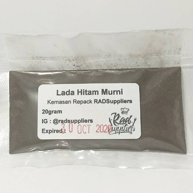 Jual Lada Hitam Murni Bubuk 20gram Pure Black Pepper Powder 20gram