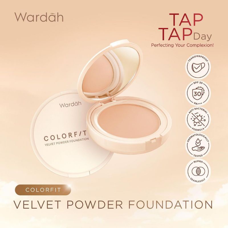 Jual Wardah Colorfit Velvet Powder Foundation Bedak Padat Shopee