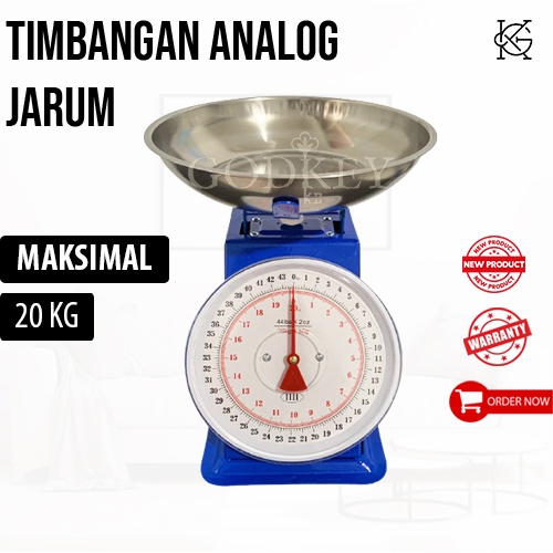 Jual NOPS Timbangan Mangkok 10kg 20kg 30kg Jarum Analog Manual