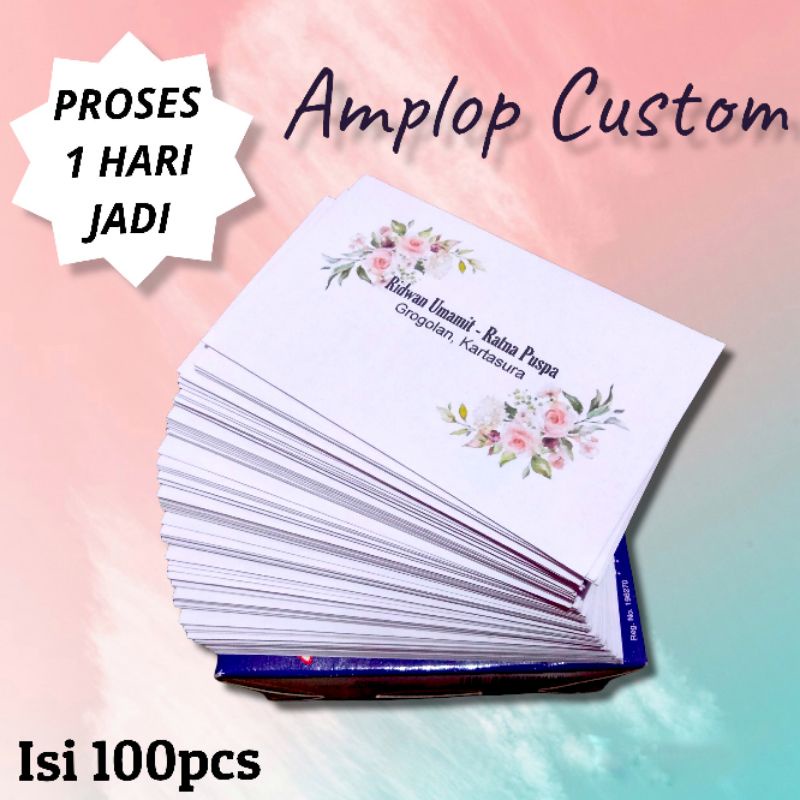 Jual AMPLOP KONDANGAN CUSTOM NAMA DAN ALAMAT ISI 100PCS Shopee Indonesia