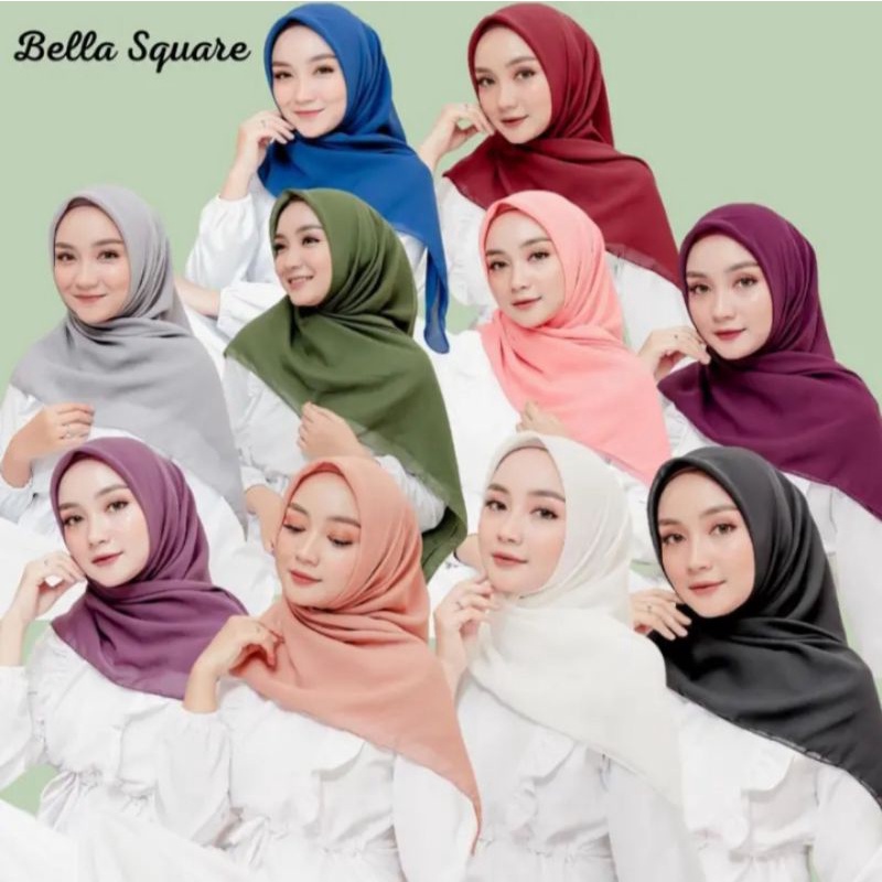 Jual JILBAB BELLA SQUARE SEGI EMPAT HIJAB BELLA SQUARE TERBARU WARNA