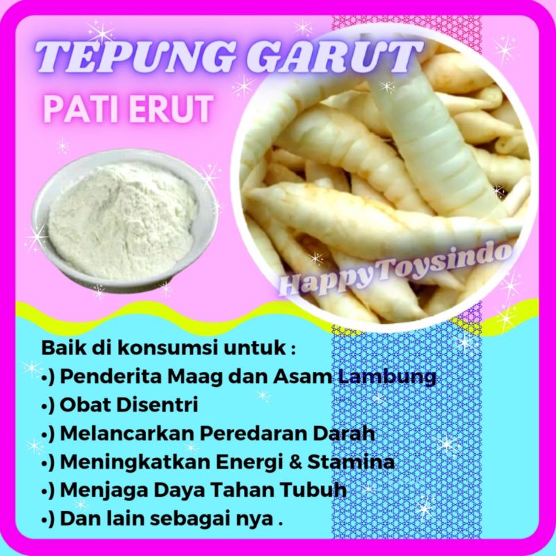 Jual Tepung Pati Erut Irut Garut Lerut Kerut Angkrik Arrowroot Obat