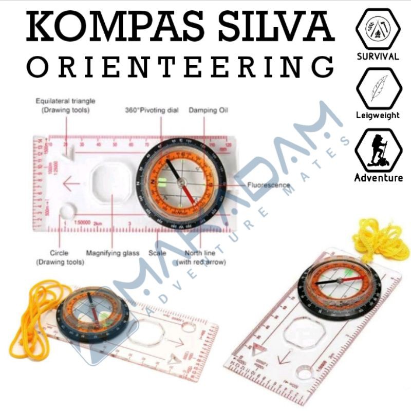 Jual Kompas Silva Compass Orientering Penggaris Peta Shopee Indonesia