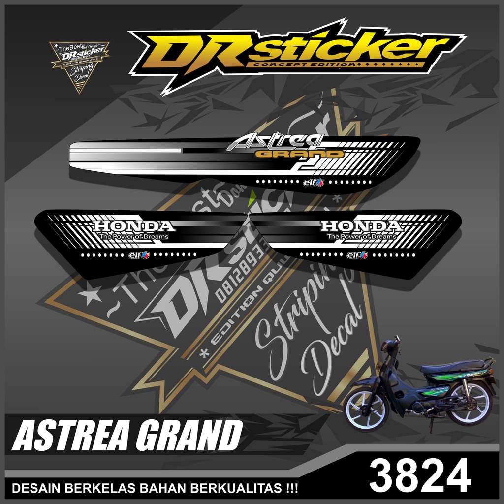 Jual 3824 Stiker Motor Honda Astrea Grand Semifull Lis Variasi Abstrak