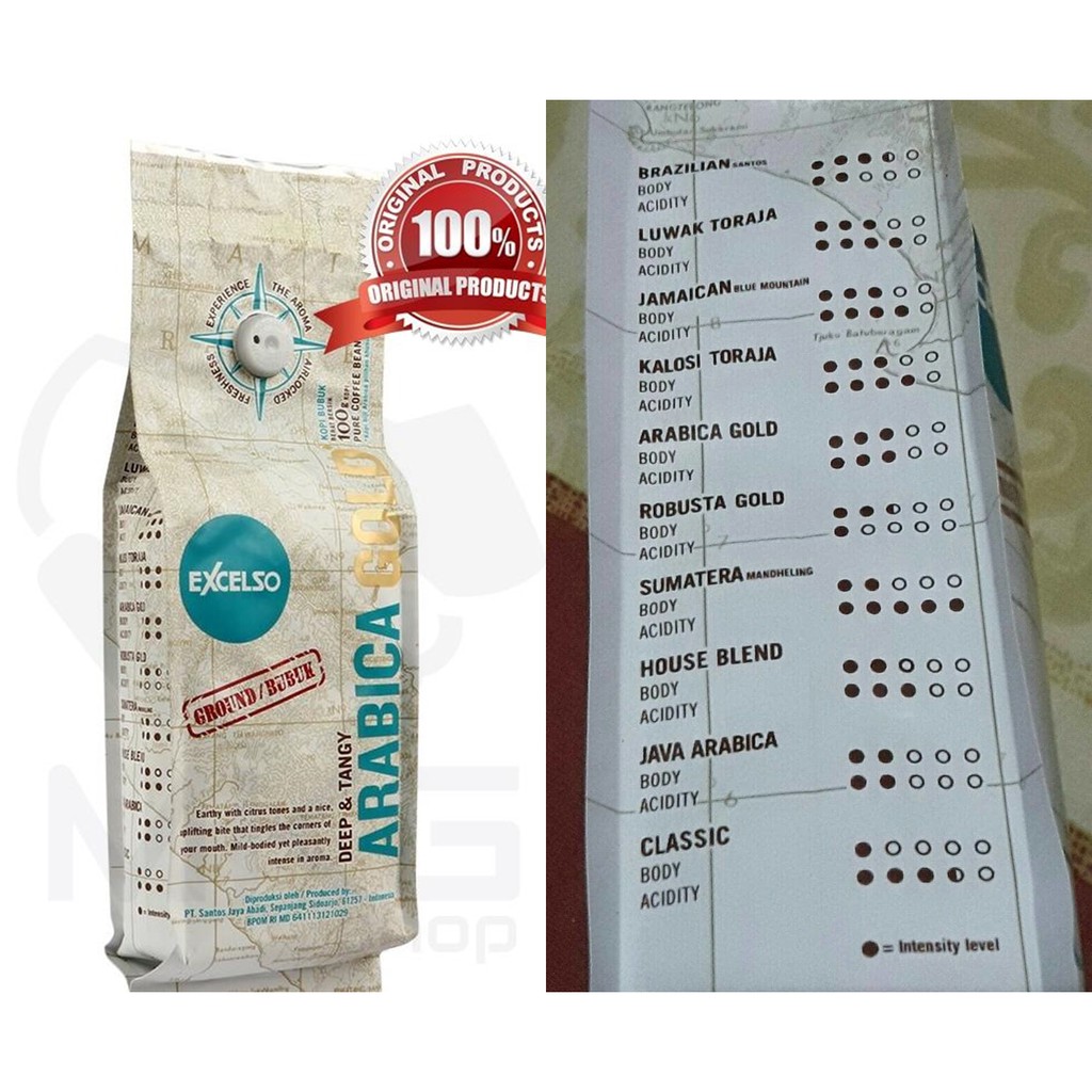 Jual Kopi Coffee Excelso Arabica Gold Spicy Tangy 100 Gr Ground