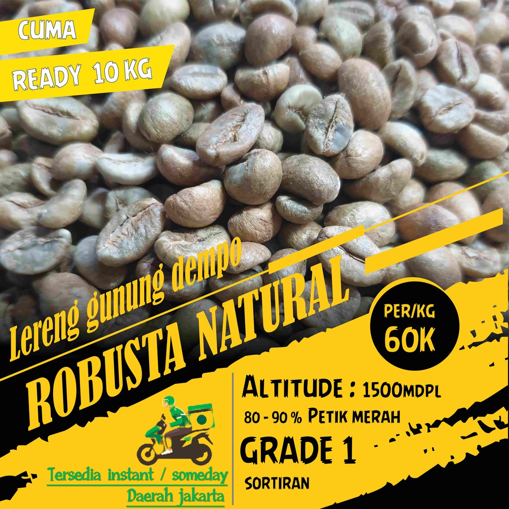 Jual Greanbean Robusta Natural Petik Merah Lereng Gunung Dempo Shopee