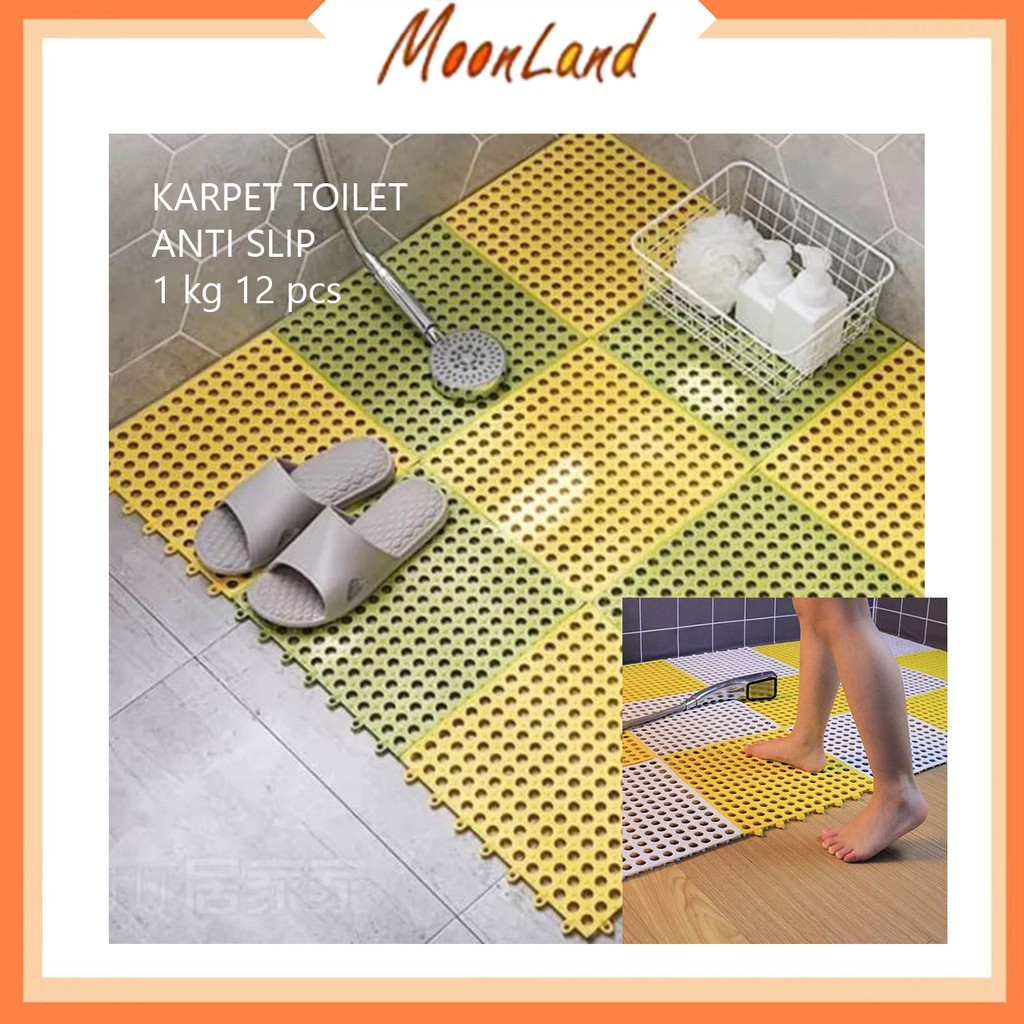 Jual Moonland Karpet Kamar Mandi Polkadot Pvc Alas Keset Anti Licin