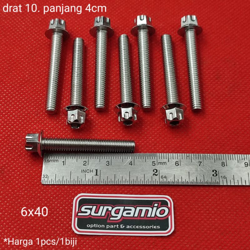 Jual Baut Probolt 2kunci GS1 6x40 Baut Drat 10 Panjang 4cm Heng