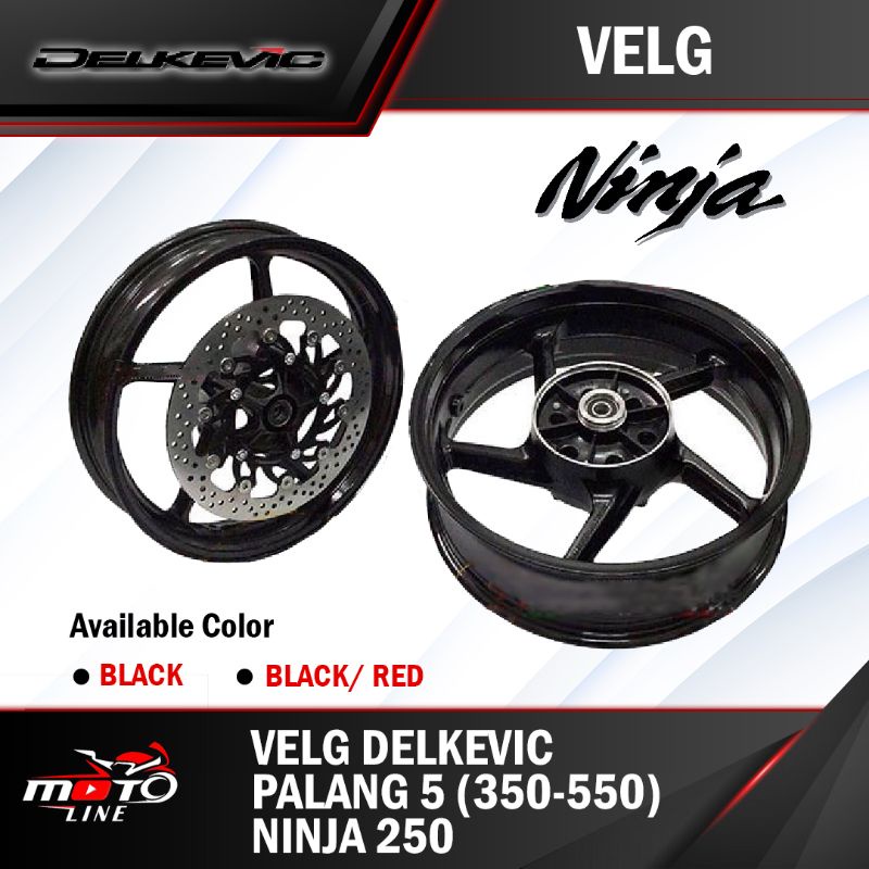 Jual VELG DELKEVIC NINJA 250 PALANG 5 SINGLE DISC 350 550 BLACK BLACK