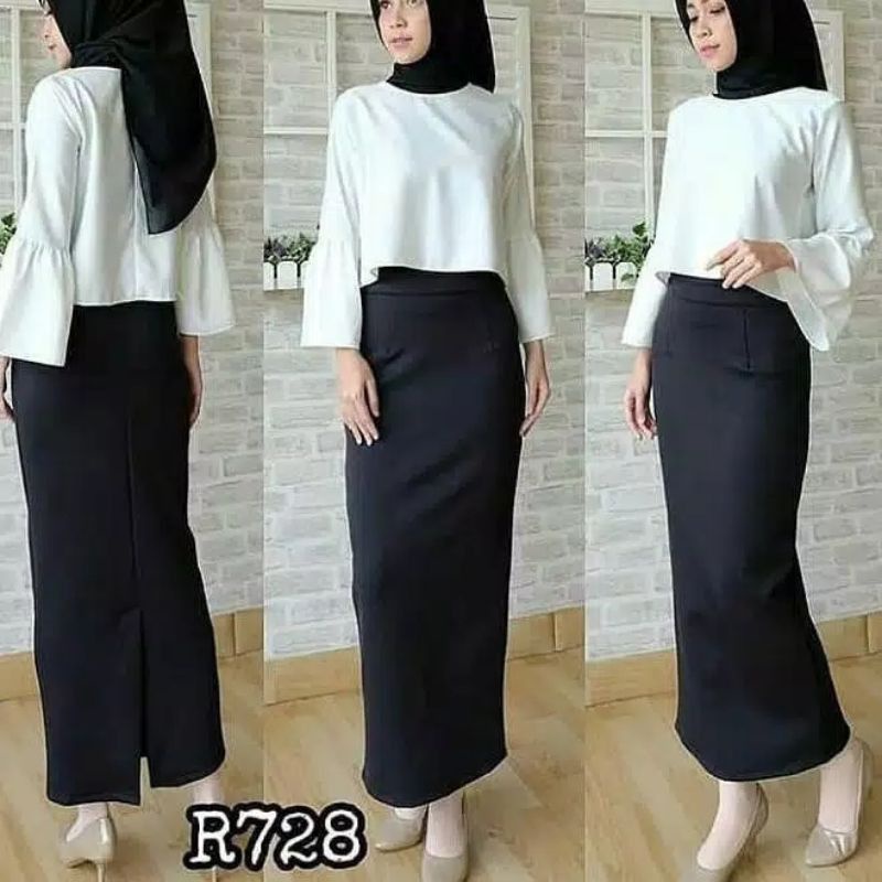 Jual Glory Mart Rok Span Scuba Kerja Panjang Maxi Skirt Formal Kantor