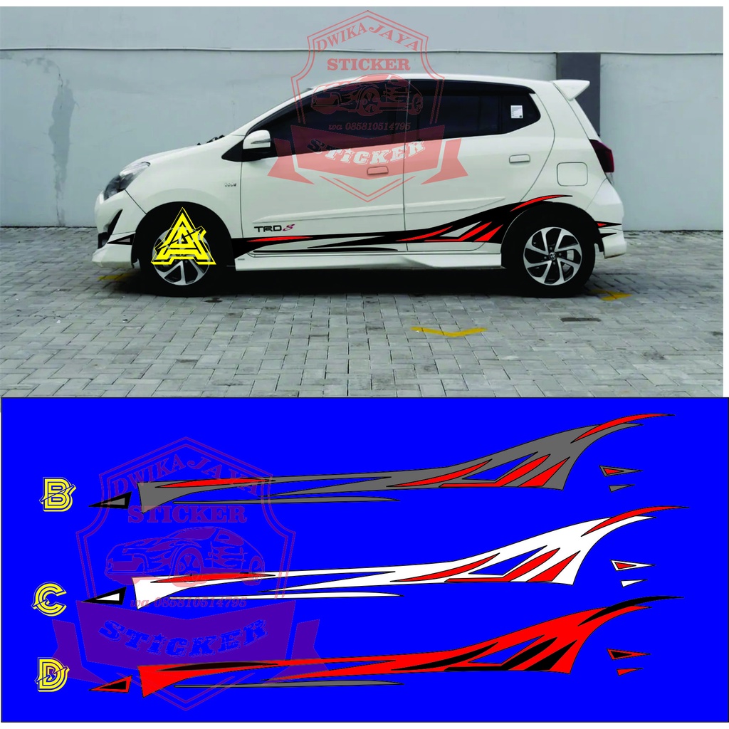 Jual Stiker Sticker Cutting Mobil Lis Variasi Body Samping Agya Ayla