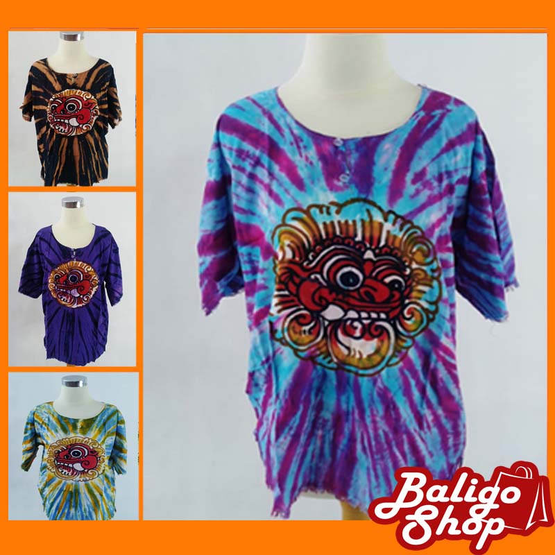 Jual Baju Atasan Barong Bali Premium Tebal Kaos Motif Barong Lukis