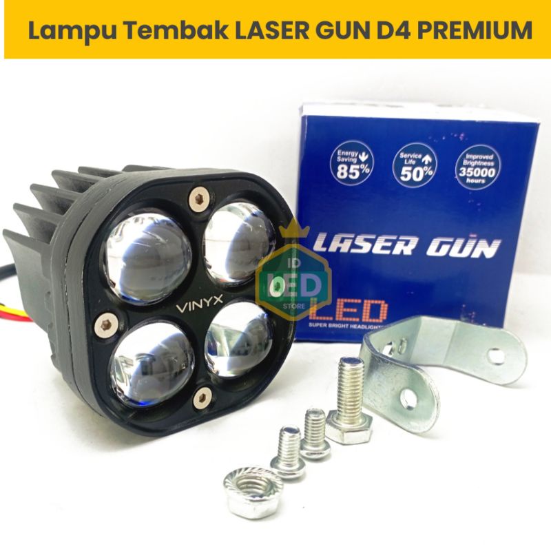 Jual LAMPU TEMBAK SOROT LED LASERGUN D4 LASER 4 MATA LASER GUN VYNIX 40