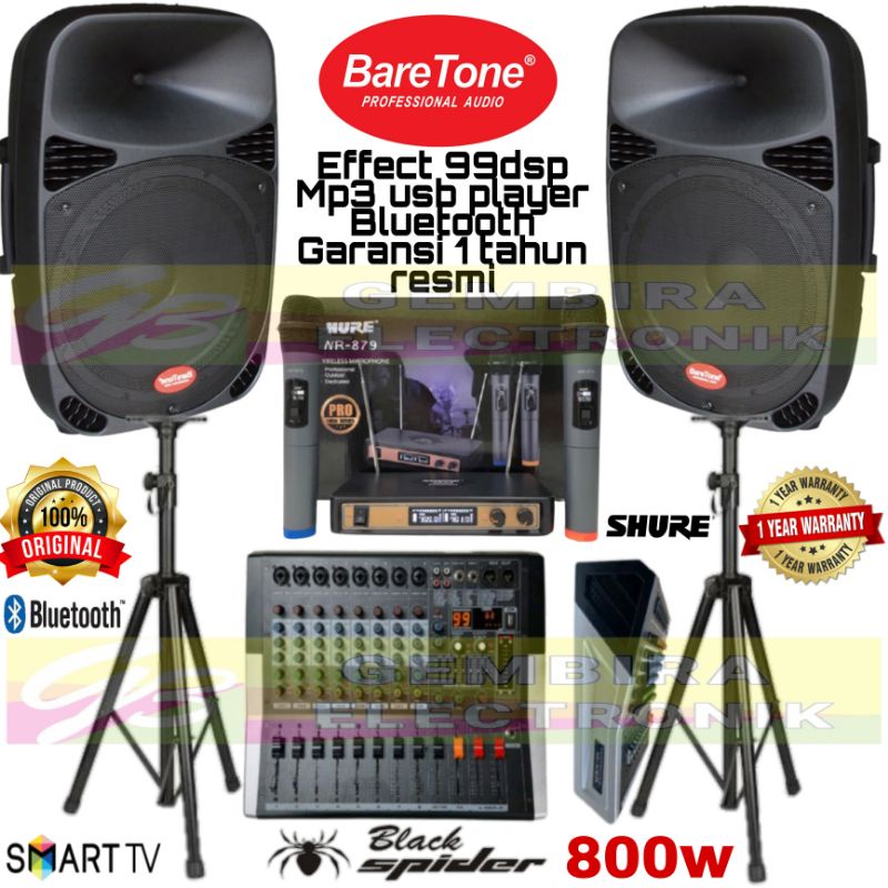 Jual Paket Sound System Speaker Baretone 15 Inch Power Mixer 8 Channel