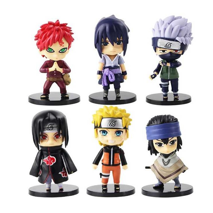 Jual Action Figure Naruto Set Isi 6 Pcs Topper Kue Naruto Uchiha