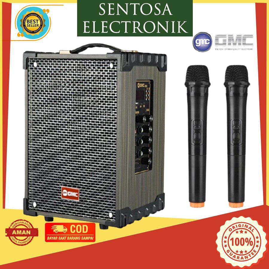 Jual Speaker Portable Gmc P Speaker Bluetooth Karaoke Mic Werles