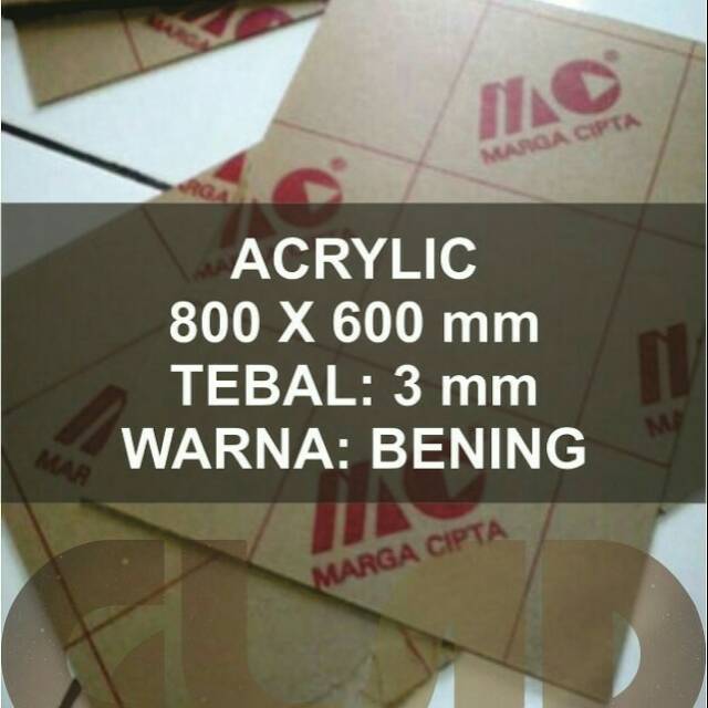 Jual Acrylic Akrilik Marga Cipta Mc Lembaran Uk A X Cm Tebal