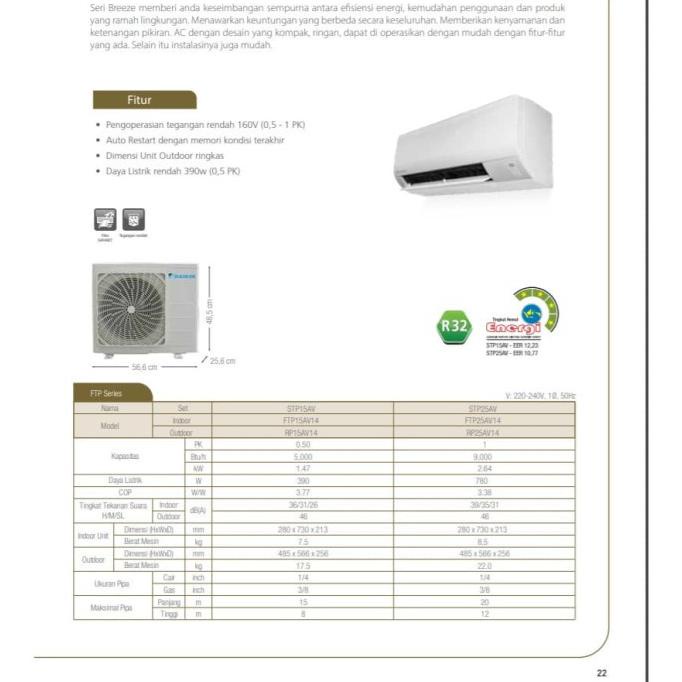 Jual Ac Daikin Breeze Series Pk Ftp Av Made In Malaysia Shopee