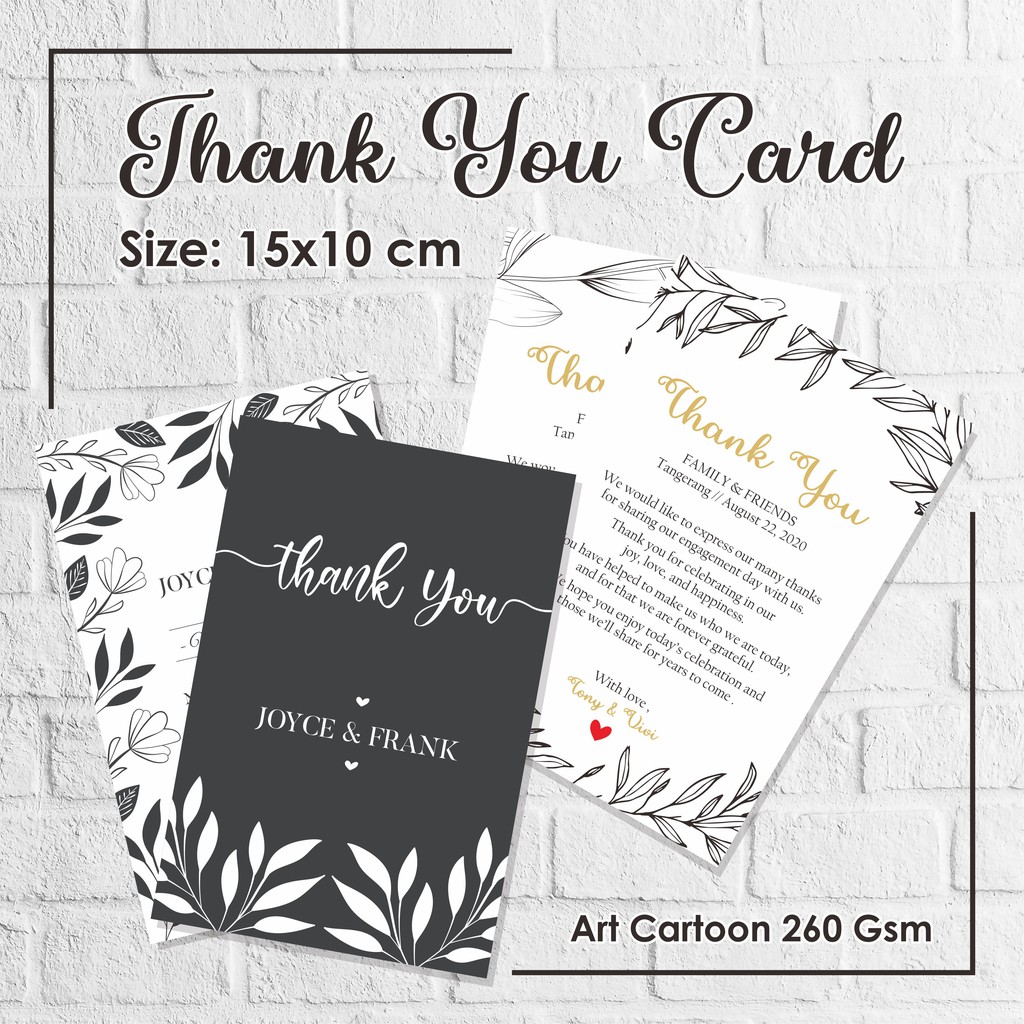 Jual THANK YOU CARD KARTU UCAPAN TERIMA KASIH GREETING CARD GIFT