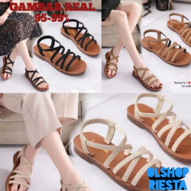 Jual SANDAL SENDAL TEPLEK TALI CANTIK WANITA TERBARU KEKINIAN CEWEK