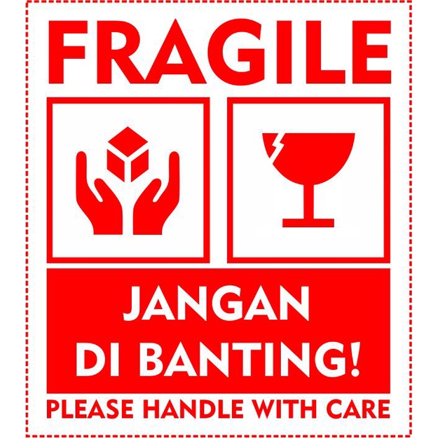 Jual Cod Sticker Fragile Stiker Pecah Belah Isolasi Fragile Label