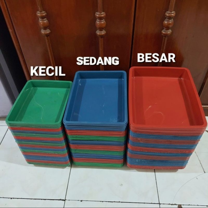 Jual NAMPAN PLASTIK SEGI BAKI PLASTIK TEMPAT SAJI KECIL SEDANG BESAR