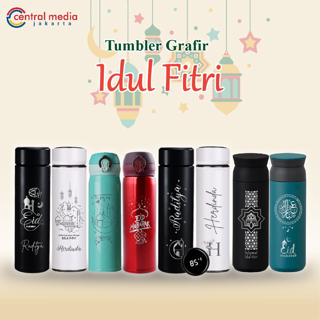 Jual Tumbler Idul Fitri Grafir Custom Nama Hampers Souvenir Parcel