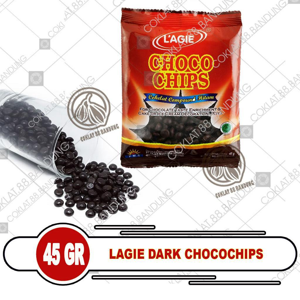 Jual LAGIE CHOCOCHIP DARK 45GR SETENGAH BULAT LAGIE CHOCOCHIPS 45 GRAM