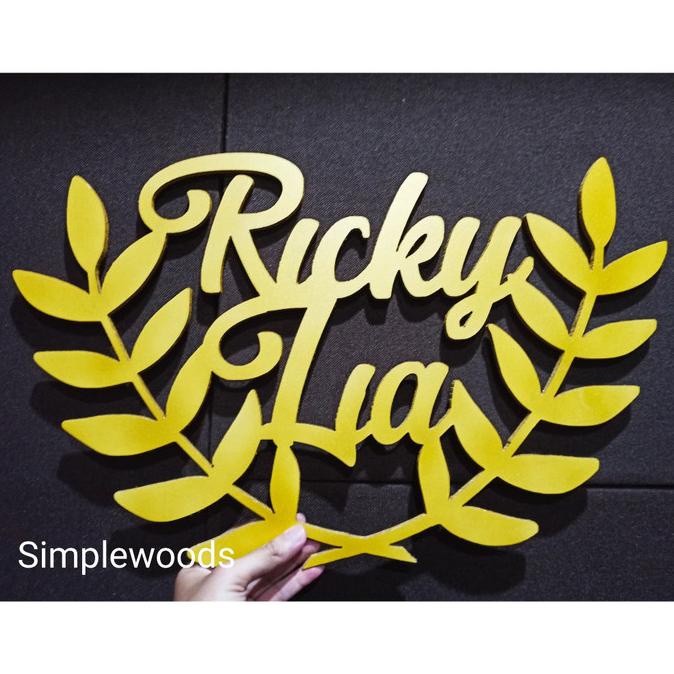 Jual Backdrop Nama Huruf Kayu Cm Frame Bingkai Lingkaran Tanpa Po