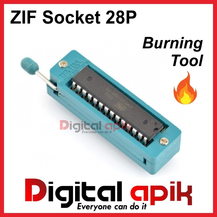 Jual Burning Tool ZIF Socket DIP 28p 28 Pin Text TextTool IC Atmega