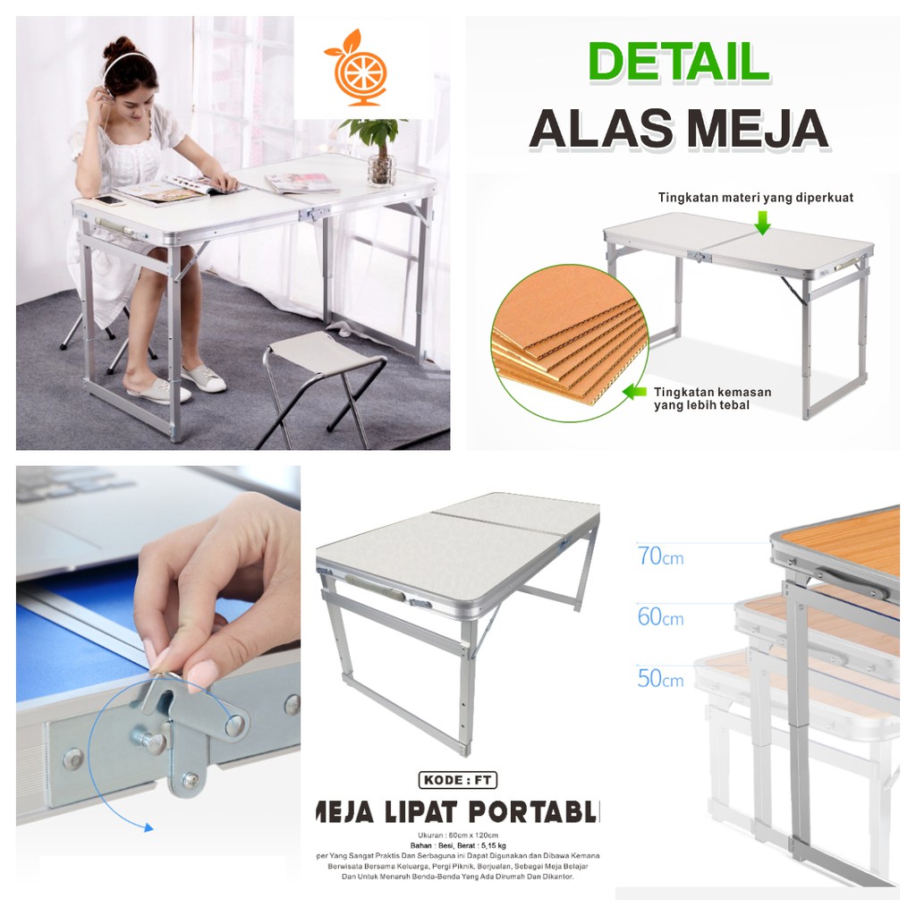 Jual Meja Lipat Portable Meja Jualan Lipat Meja Lipat Serbaguna 120