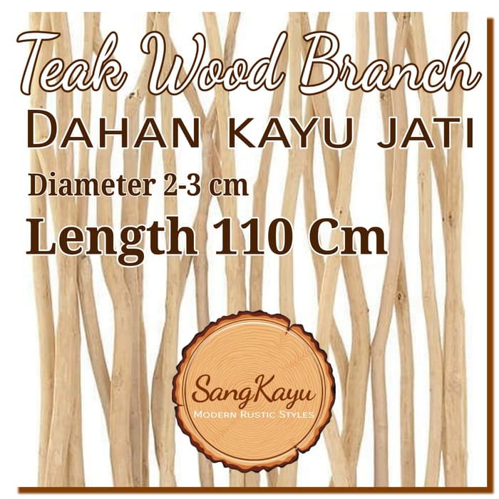 Jual SangKayu Teak Wood Branch 110 Cm Dahan Ranting Kayu Jati Bahan