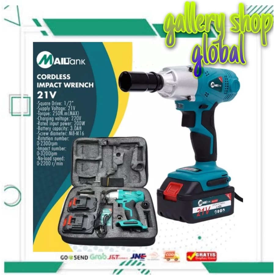 Jual MAILTANK SH53 Cordless Impact Wrench 21V Pembuka Pengencang Baut