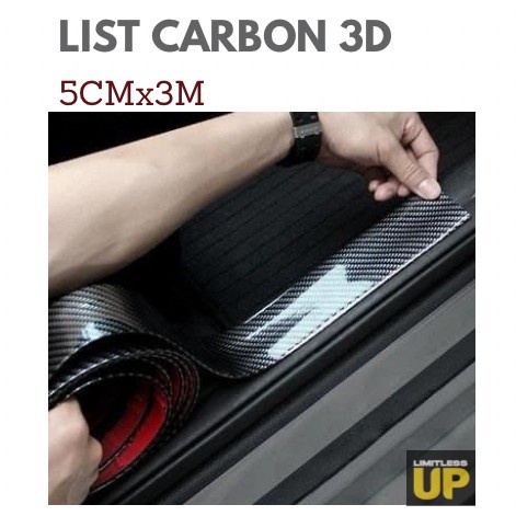 Jual Mobil Bumper List Carbon 3D 5Cm X 3M Sticker Carbon Pelindung