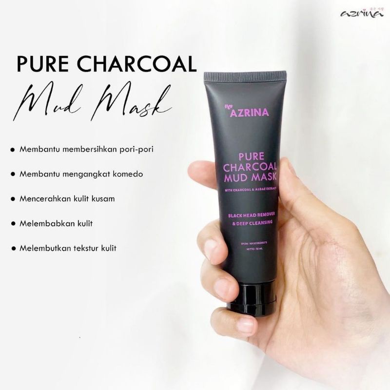 Jual Azrina Pure Charcoal Mud Mask 50ml Shopee Indonesia