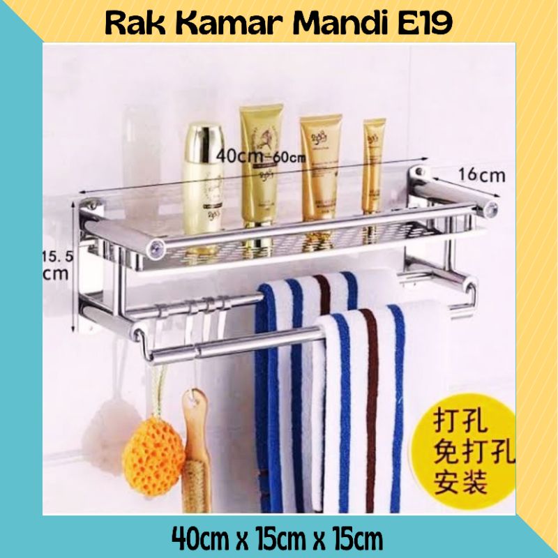 Jual Rak Kamar Mandi E19 Toilet Dapur Stainless Shopee Indonesia