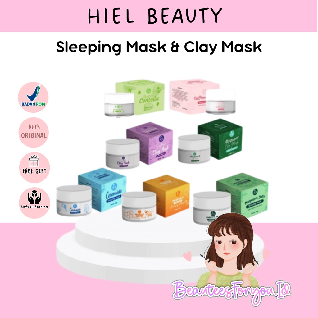 Jual HIELBEAUTY MASKER SAFFRON MUGWORT JELLY SLEEPING MASK CLAY