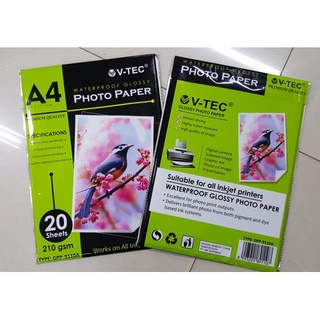 Jual Kertas Foto Vtec Photo Paper V Tec A Gsm Glossy Shopee