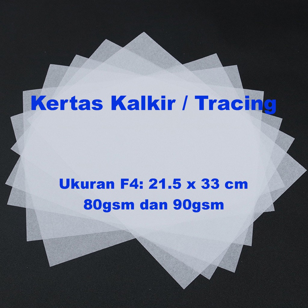 Jual Kertas Kalkir Tracing Ukuran F4 21 5 X 33cm Shopee Indonesia