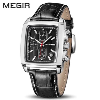 Jual MEGIR 2028 Jam Tangan Pria Analog Chronograph Tali Kulit Luminous